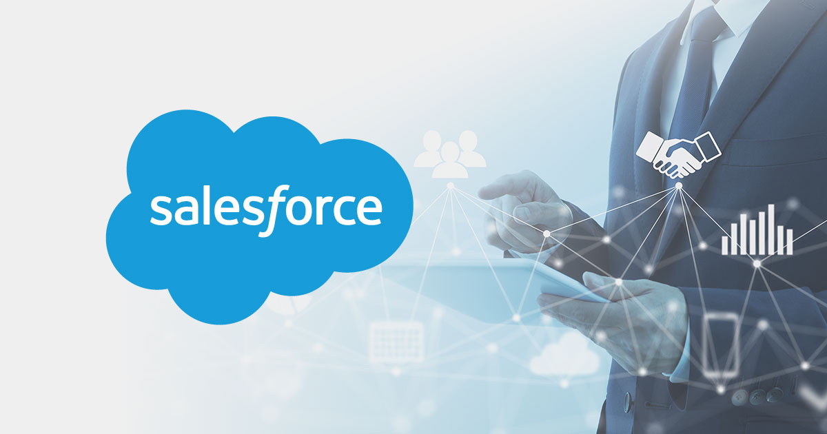 salesforce logo with professional man