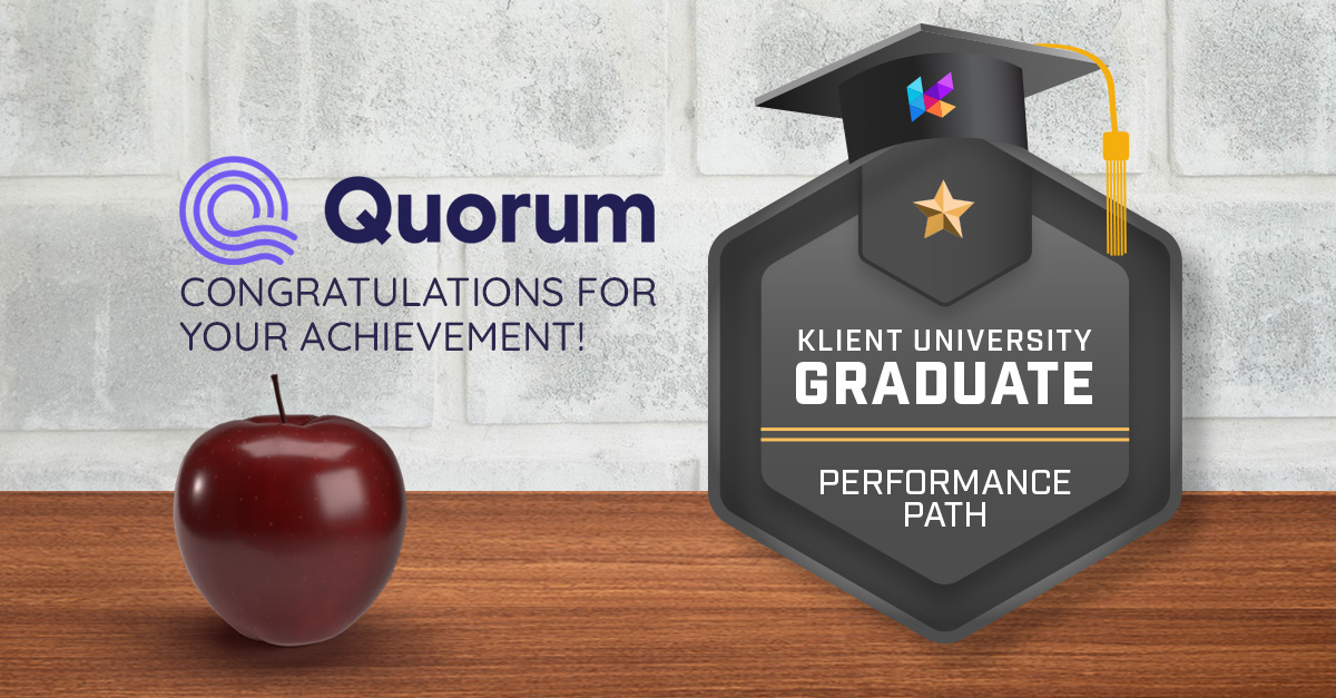 Klient University - Quorum graduation