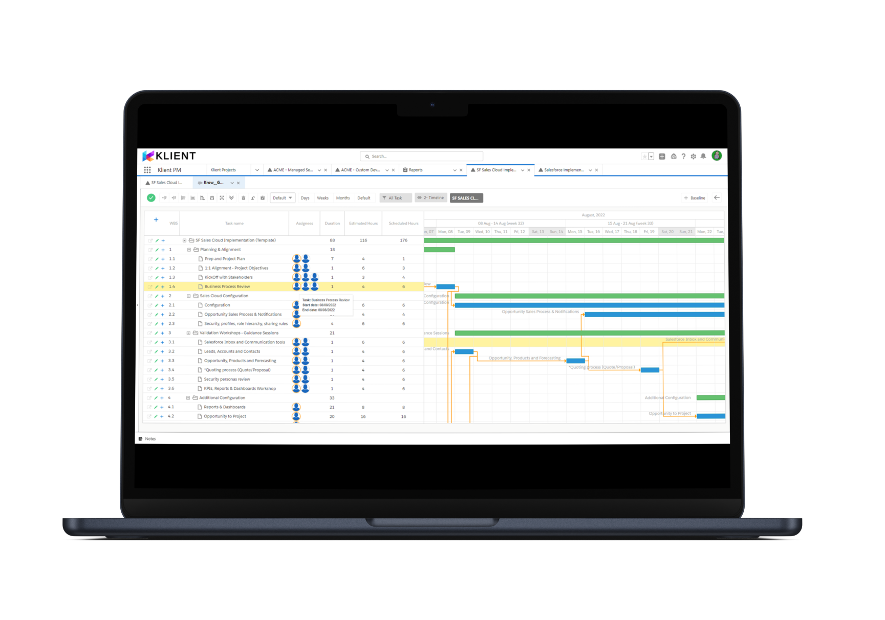 Klient-PSA Project Template for Salesforce