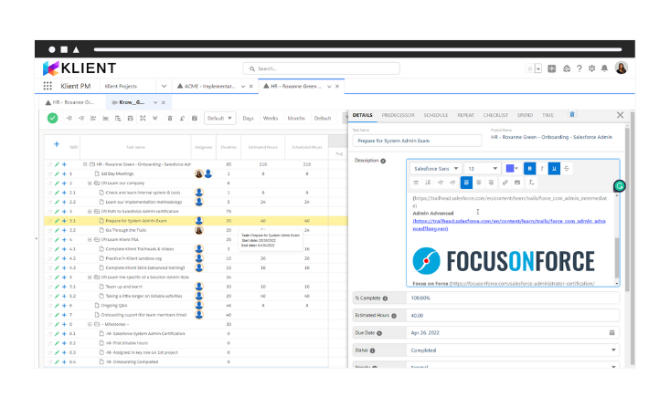 Salesforce PSA Software - Internal Project