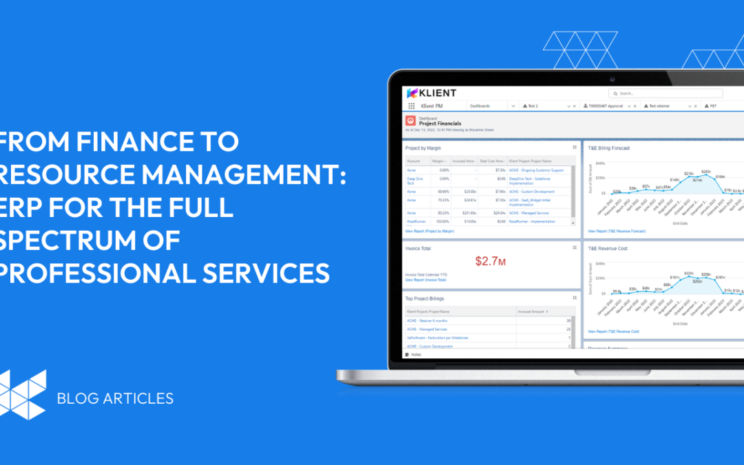 From Finance to Resource Management: ERP for the Full Spectrum of Professional Services