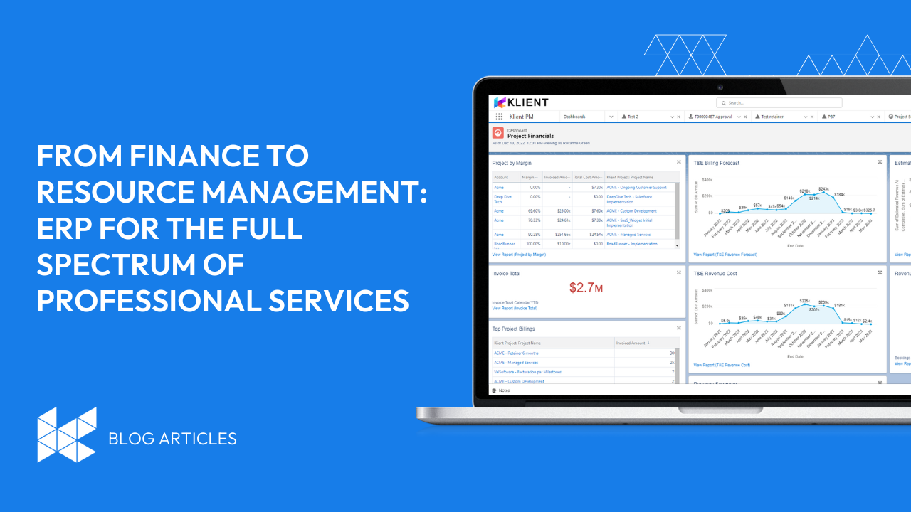 From Finance to Resource Management ERP for the Full Spectrum of Professional Services