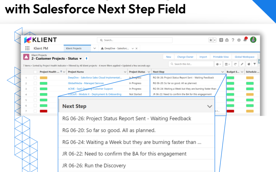 Streamline Project Management with Salesforce Next Step Field