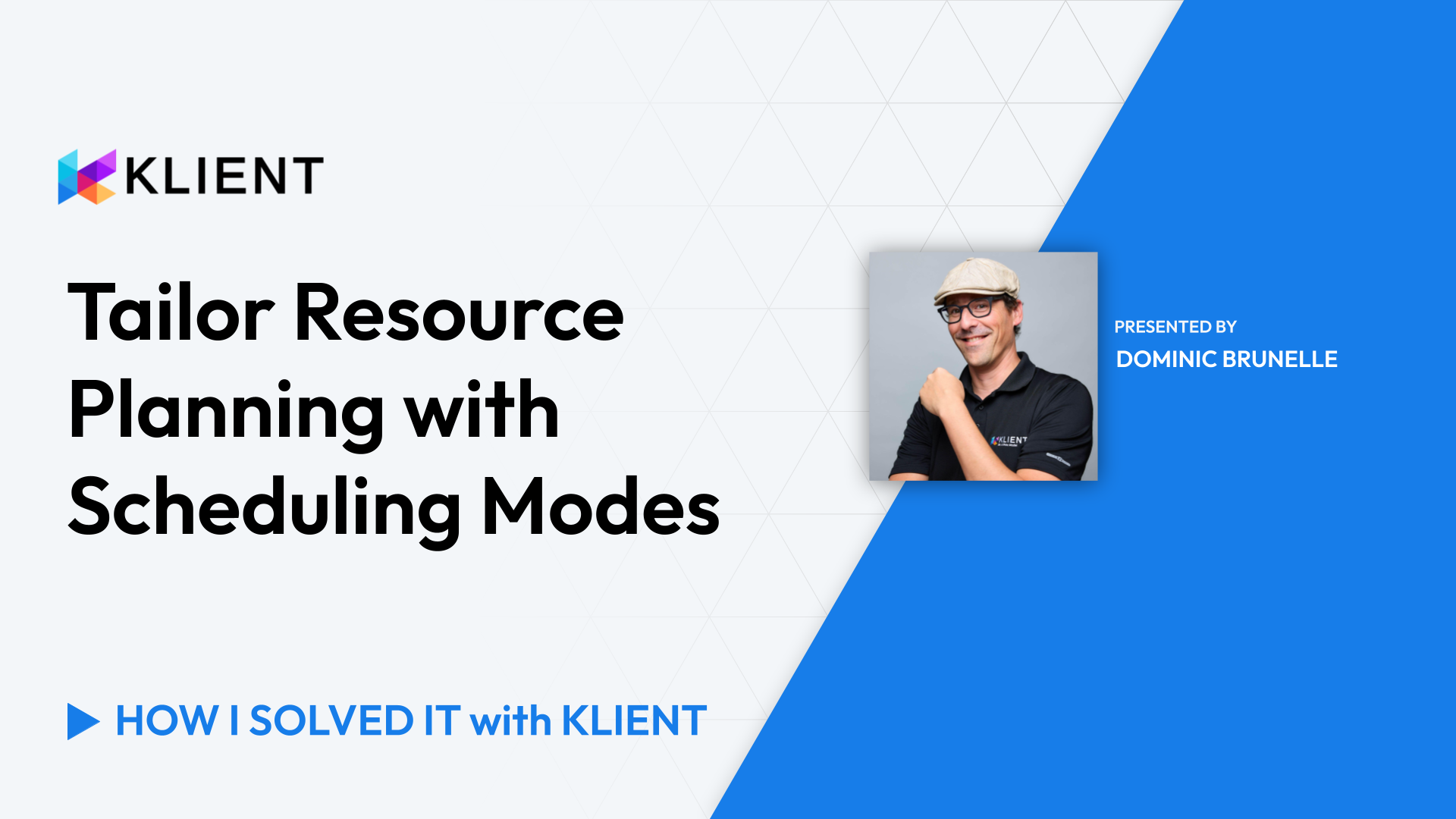 Resource planning with various scheduling modes in Klient's project platform.