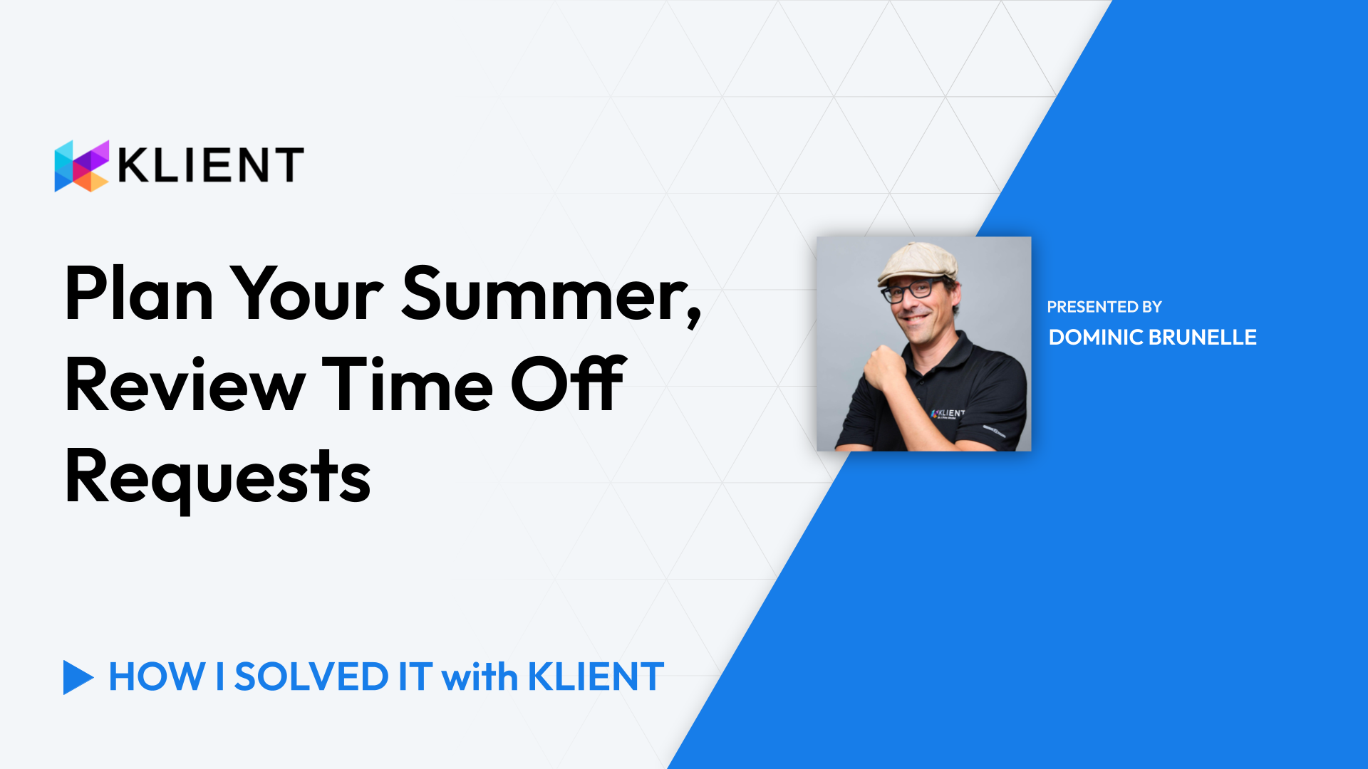 Time off requests management using Klient, showcasing request creation, approval process, and Resource Planner overview.