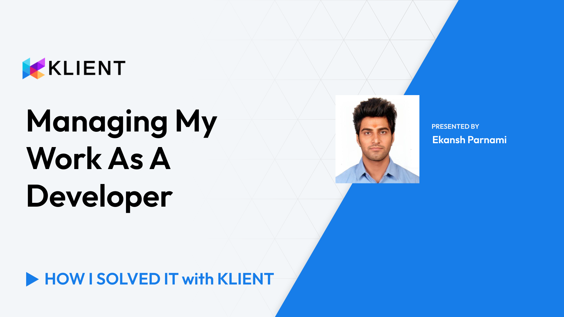 Developer managing tasks with Klient, showcasing task prioritization, team collaboration, and time logging.