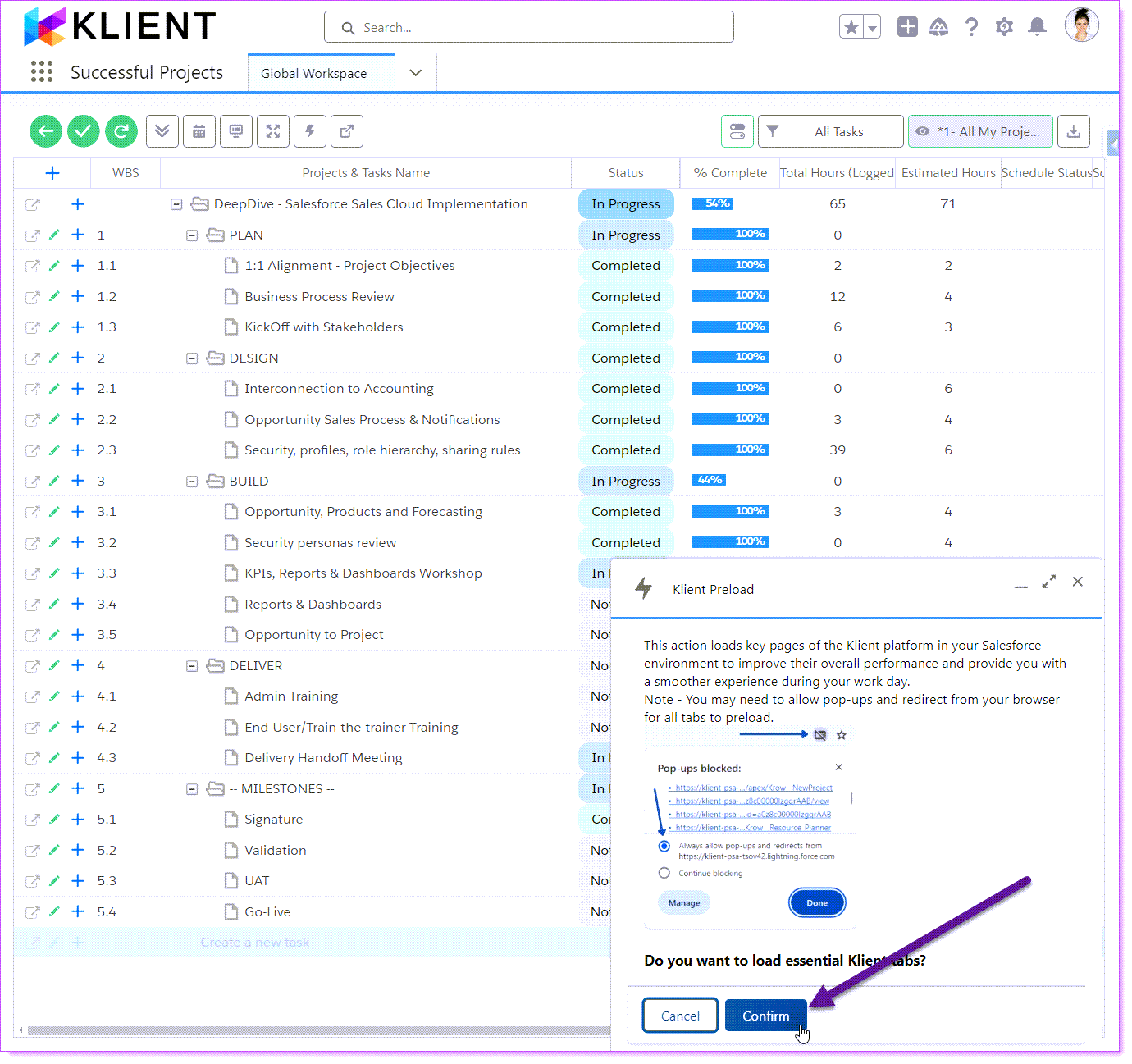 Klient Preload - Confirm