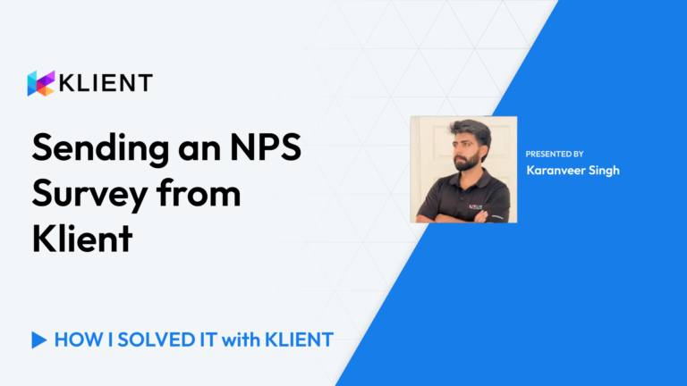 Sending an NPS Survey from Klient