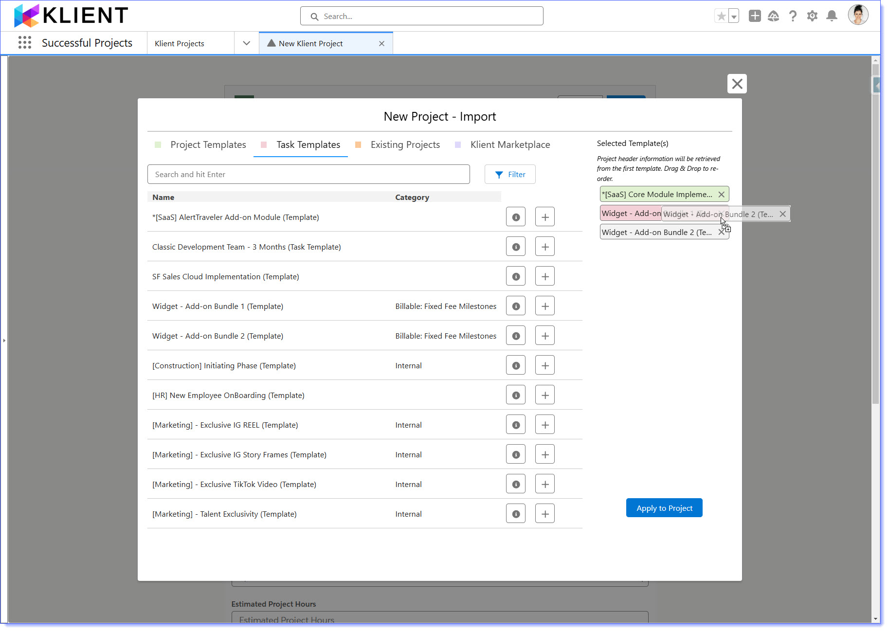 Project Import Wizard - Reordering