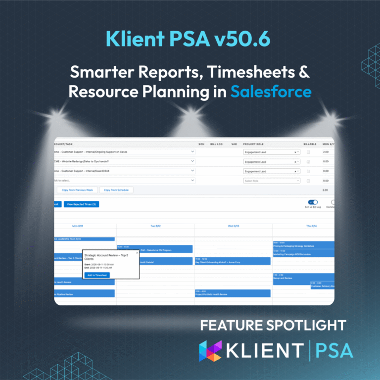 Klient PSA 50.6: Smarter Reports, Timesheets & Resource Planner