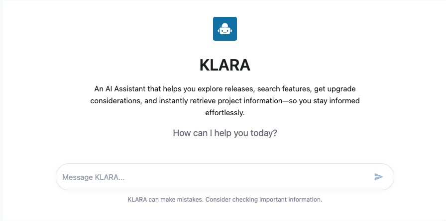 Klient Feature Hub Support tab showing a single entry point for case logging, the Klient PSA knowledge base, and service-level commitments.