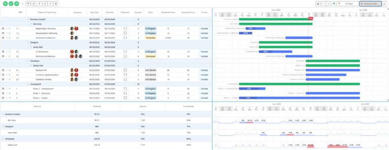 Workspace Resource View: Manage Resource Allocation Directly in Your Salesforce Gantt