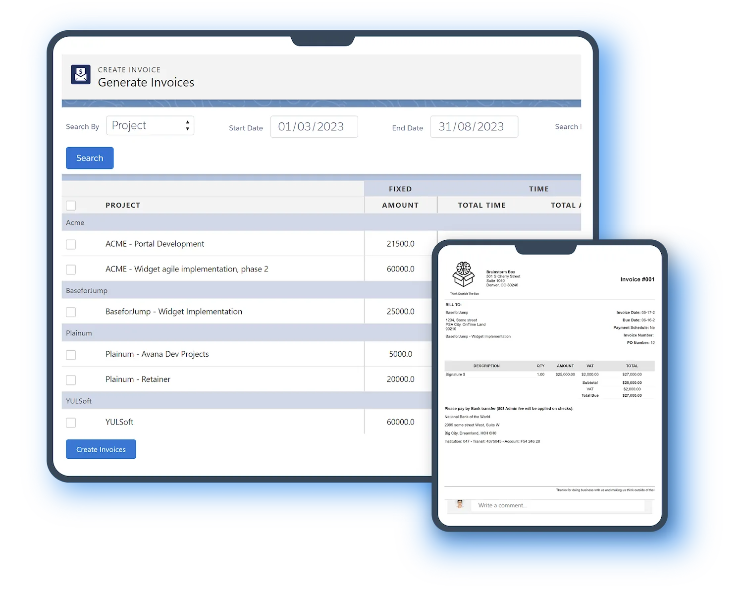 Billing & Financials — Klient PSA on Salesforce