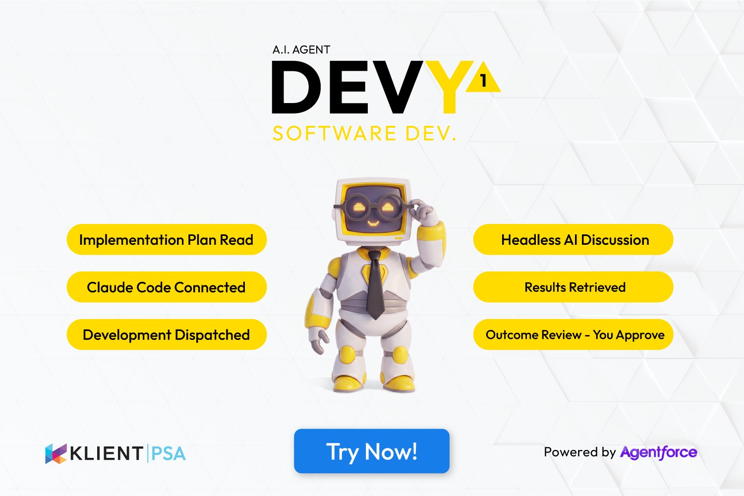 DEVY1 — AI software development agent for Klient PSA