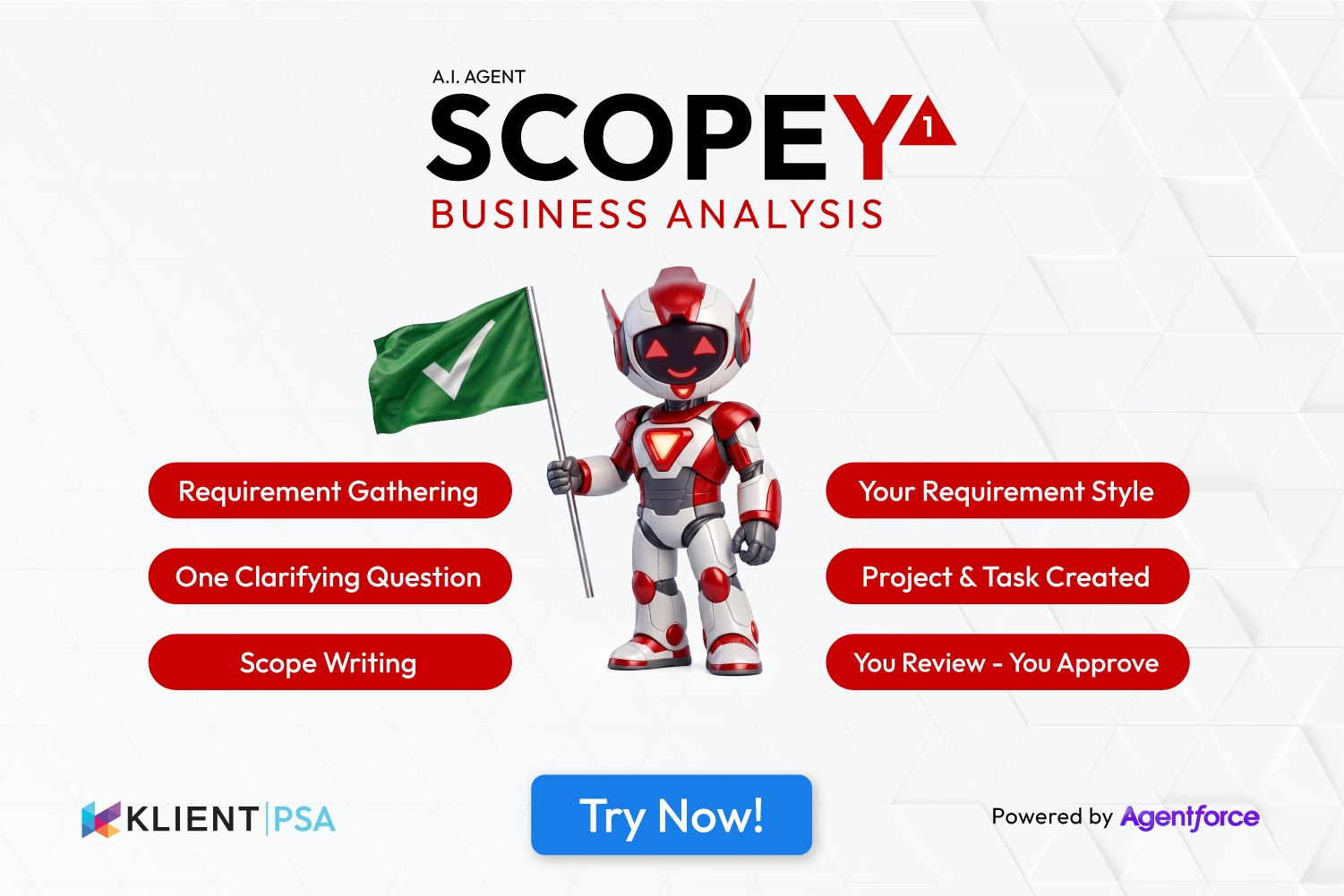SCOPEY1 — AI business analysis agent for Klient PSA on Salesforce