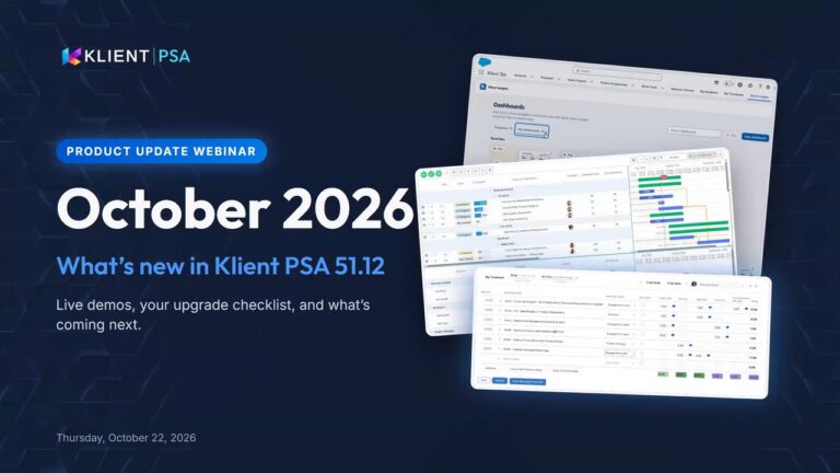 October 2026 Klient PSA Product Update Webinar
